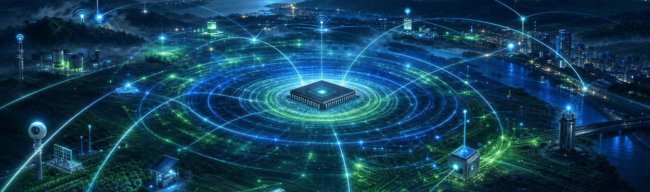 High-speed fiber optic and copper cable connections inside an AI data center representing Semtech's signal integrity chips